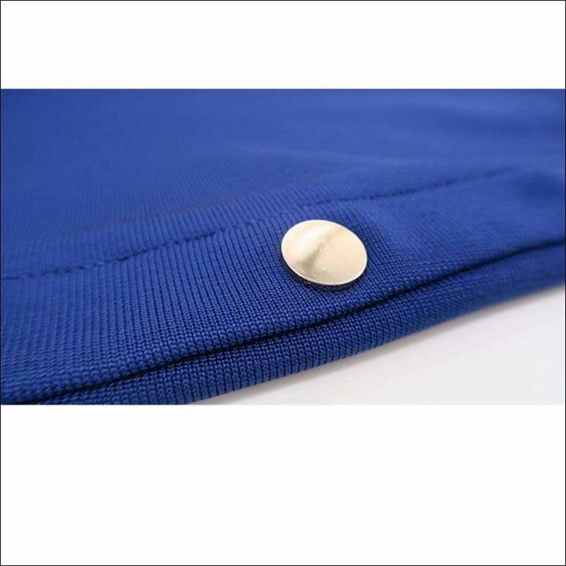 Winnal Blue Sexy Jumpsuit Sleeveless V Neck Studded Flared Pants Back Zip
