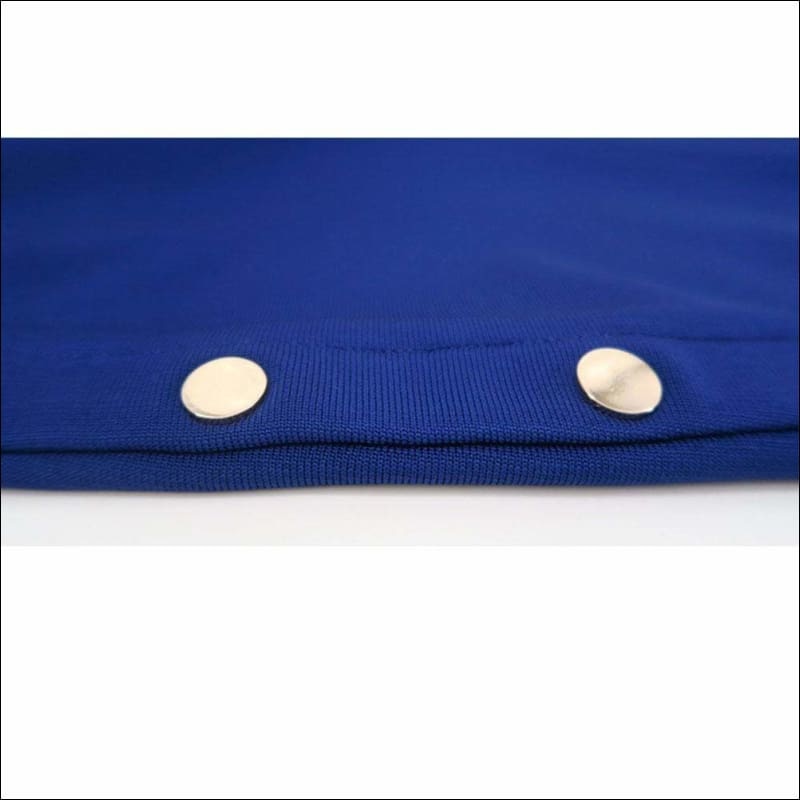 Winnal Blue Sexy Jumpsuit Sleeveless V Neck Studded Flared Pants Back Zip