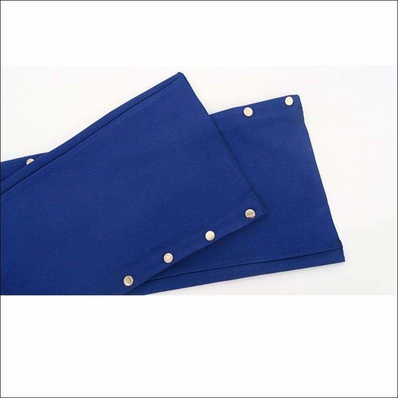 Winnal Blue Sexy Jumpsuit Sleeveless V Neck Studded Flared Pants Back Zip