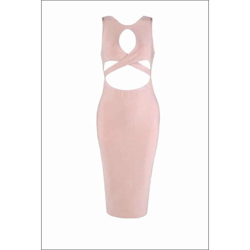 Winnal Cross Front Plunge Halterneck Bodycone Dresses