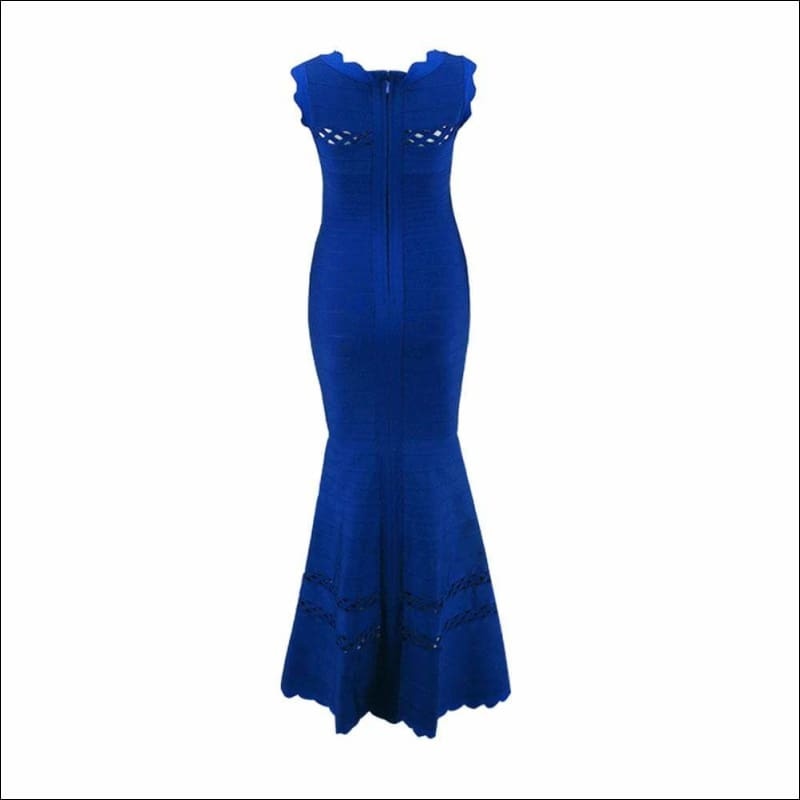 Winnal Electro Blue Sleeveless Bodice And Hips Mermaid Maxi Dress