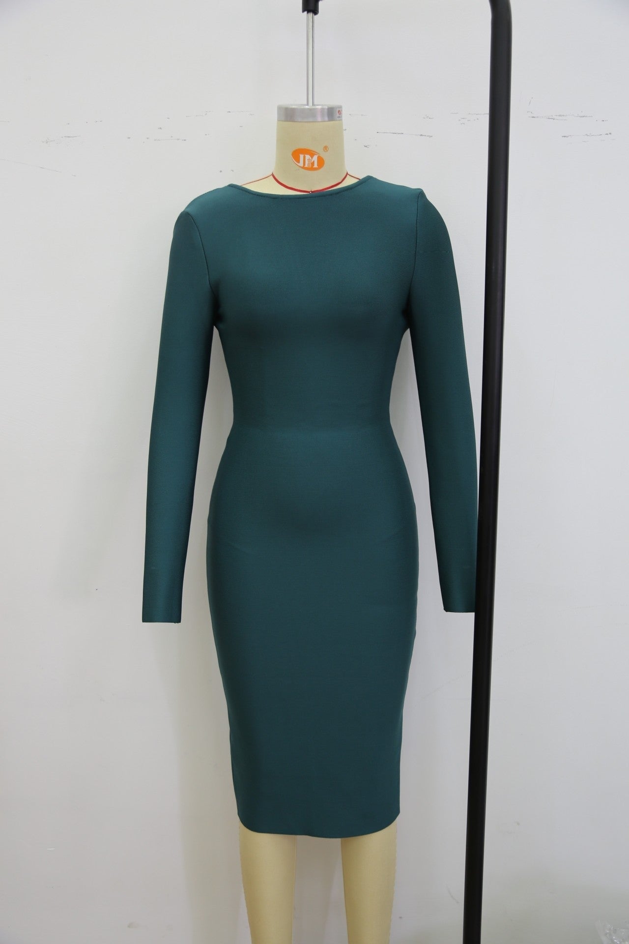 Winnal Long Sleeve Back Zipper Slit Bodycon Bandage Dress