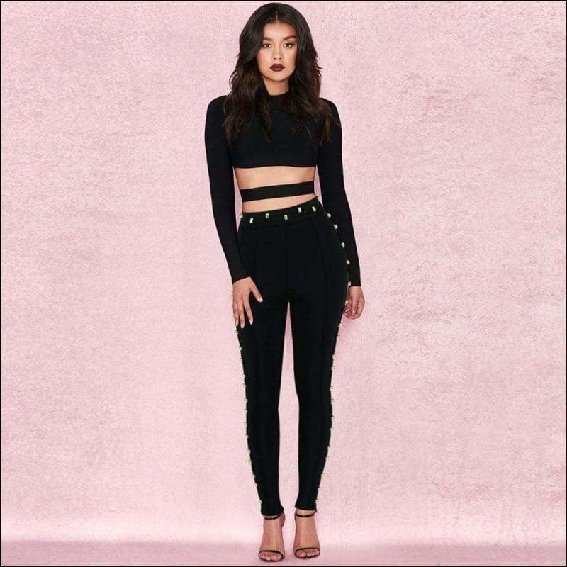Winnal New Fashion Women Casual Bandage Skinny Pants High Waist Stretch Pencil Trousers