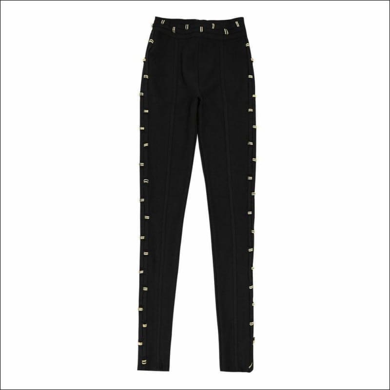 Winnal New Fashion Women Casual Bandage Skinny Pants High Waist Stretch Pencil Trousers