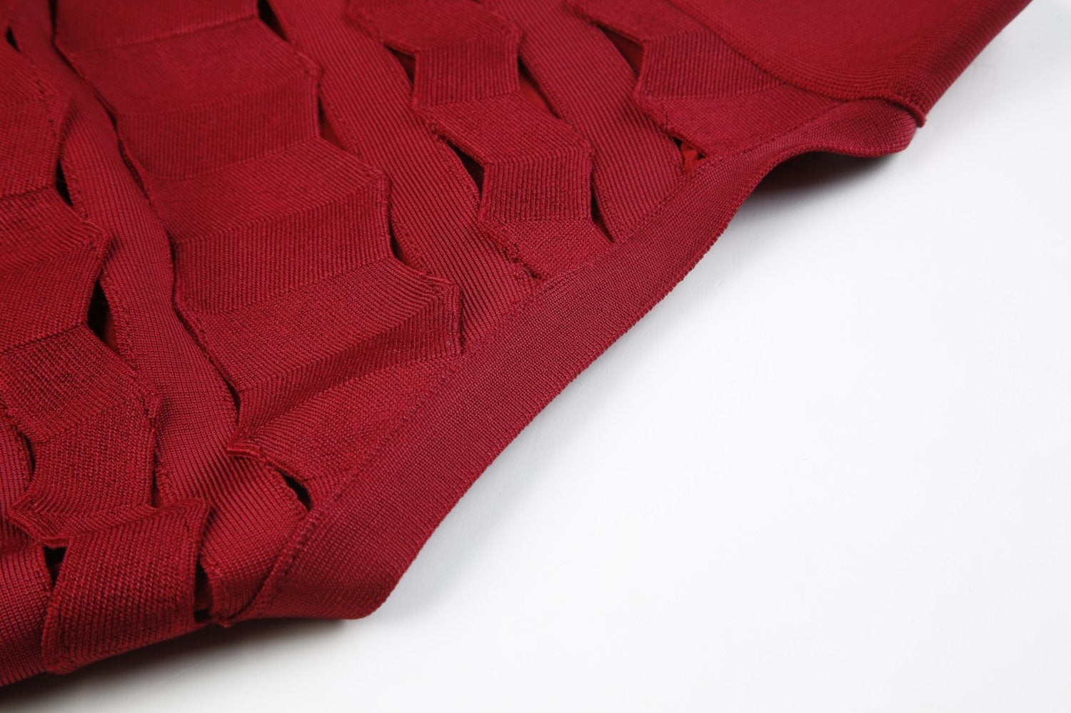 Winnal Red Halter Jacquard hollow Bodycon Long Dress