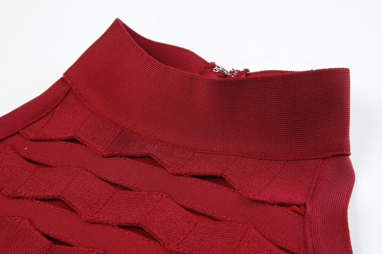 Winnal Red Halter Jacquard hollow Bodycon Long Dress