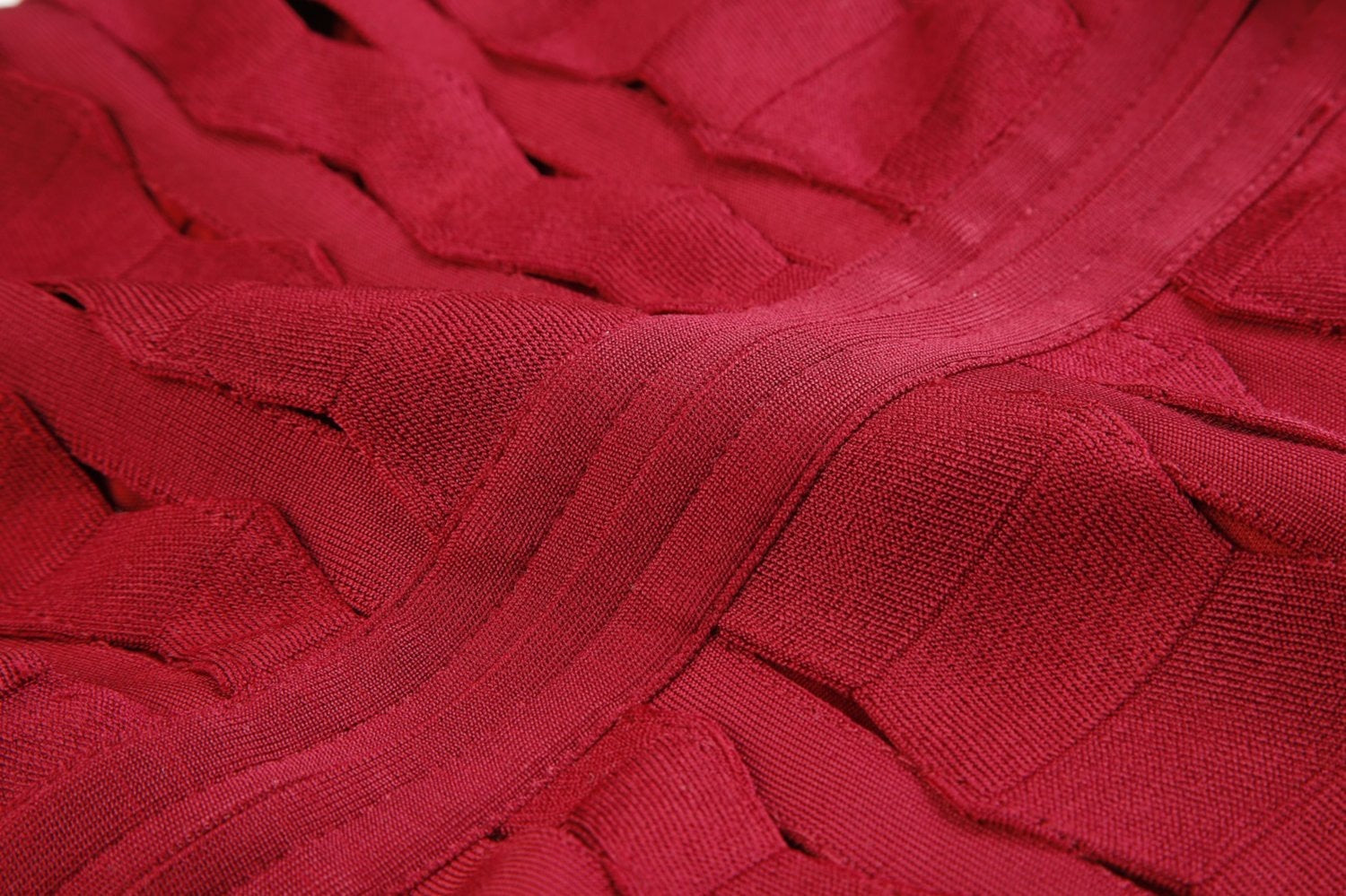 Winnal Red Halter Jacquard hollow Bodycon Long Dress