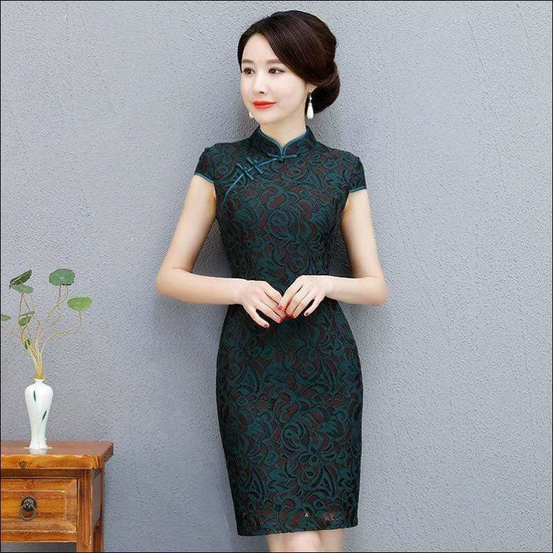 Winnal Retro Lace Mandarin Collar Cheongsam Elegant Slim Chinese Style Long Qipao Dress Oversize 3XL