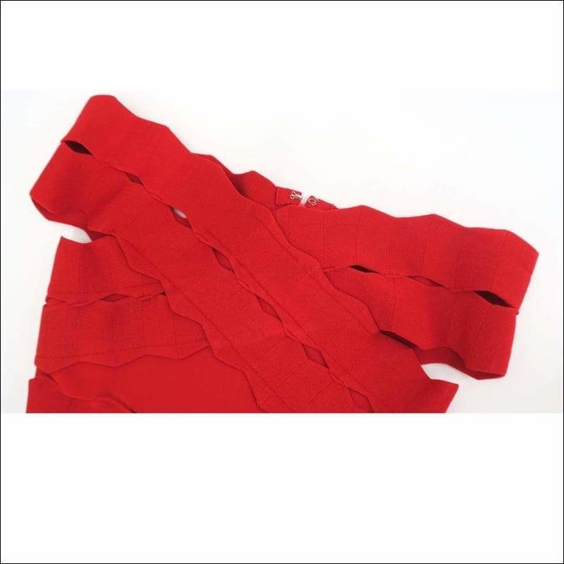 Winnal Sexy Party Dresses Off Shoulder Strapless Straps Cross Wave Bandage Dress Bodycon Fashion Night Clubwear