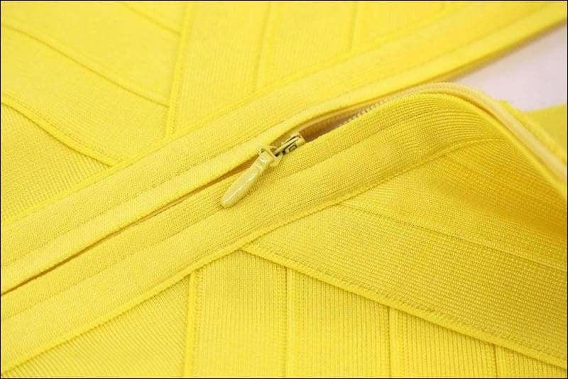 Winnal Sleeveless V-Neck Bright Yellow Long Bodycon Dress