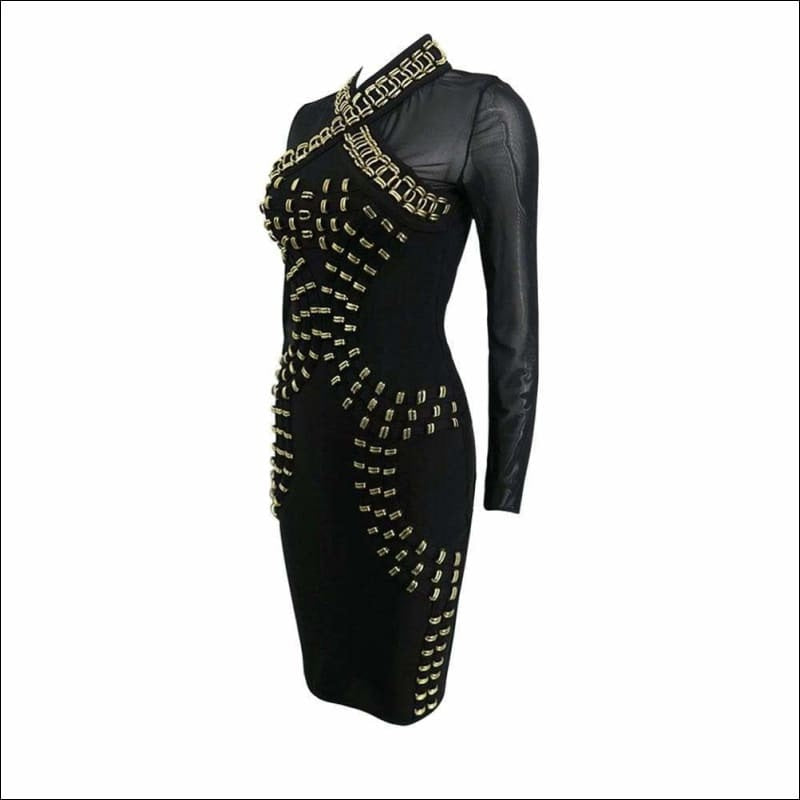 Winnal Studded Bandage Dress - Black