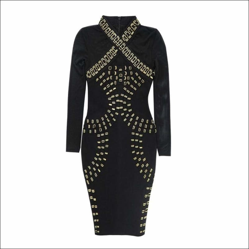 Winnal Studded Bandage Dress - Black
