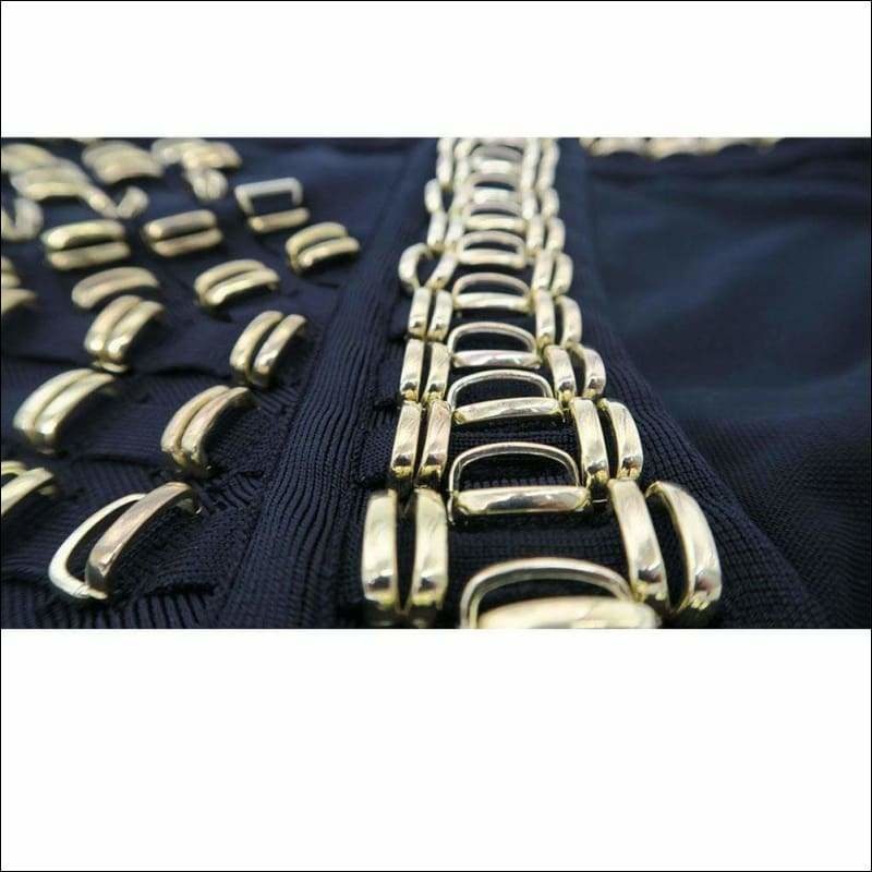 Winnal Studded Bandage Dress - Black