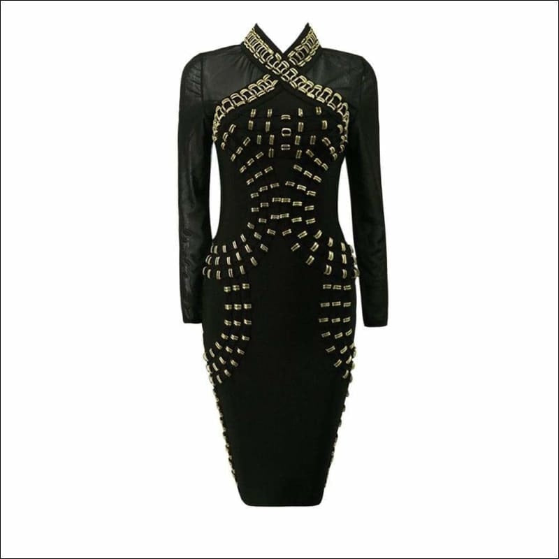 Winnal Studded Bandage Dress - Black