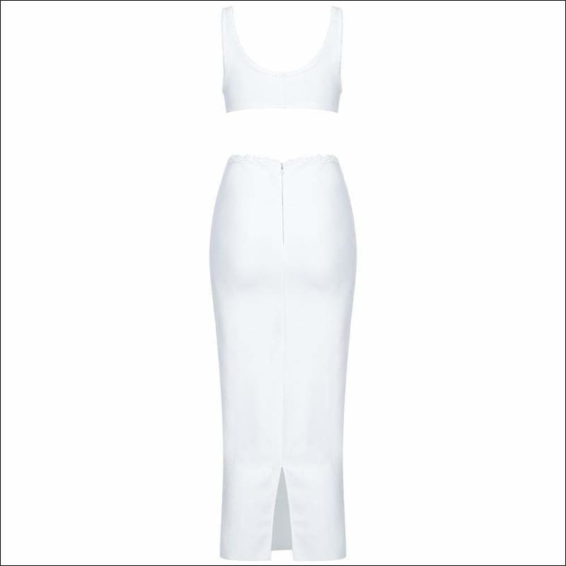 Winnal White Sleeveless Bodycone Backless Long Bandage Skirt Evening Dress