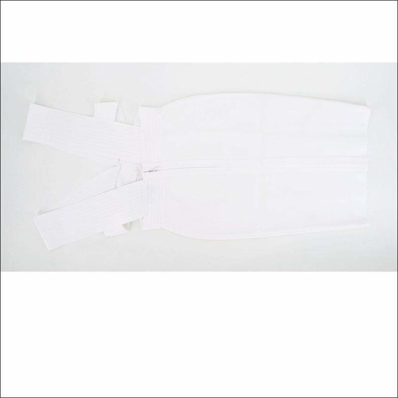 Winnal White Sleeveless Halter Cut-Out Crossed Side Slit Midi Bodycon Dress