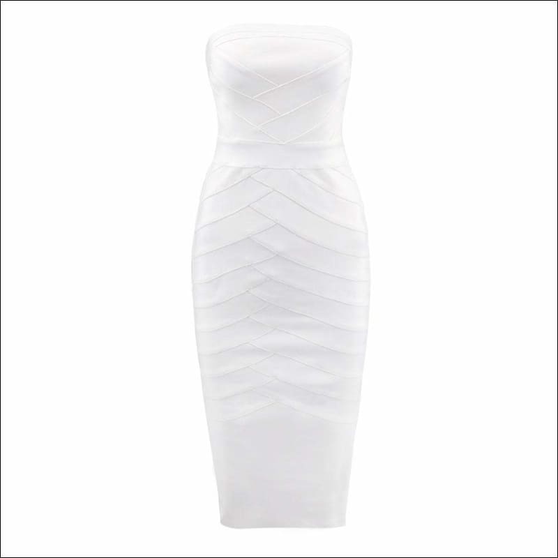 Winnal White Strapless Stretch Crepe Mini Dress