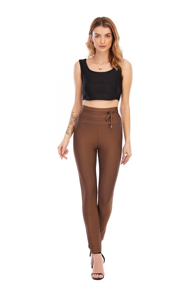 Winnal Women Fashion Sexy Tight Pants Casual High Waist Slim-Fit Sports Yoga Gym Leggings Slim Fit Bandage