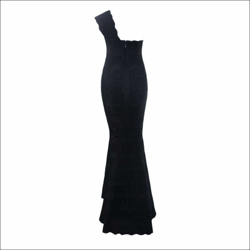 Winnal Women One Shoulder Sleeveless Ruffled Ruched Hollow Cut-Out Bandage Bodycon Dress Mermaid skirt