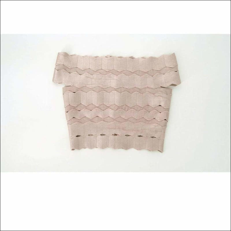Winnal Women Pleated Off Shoulder Boat Neck Bandage Tops