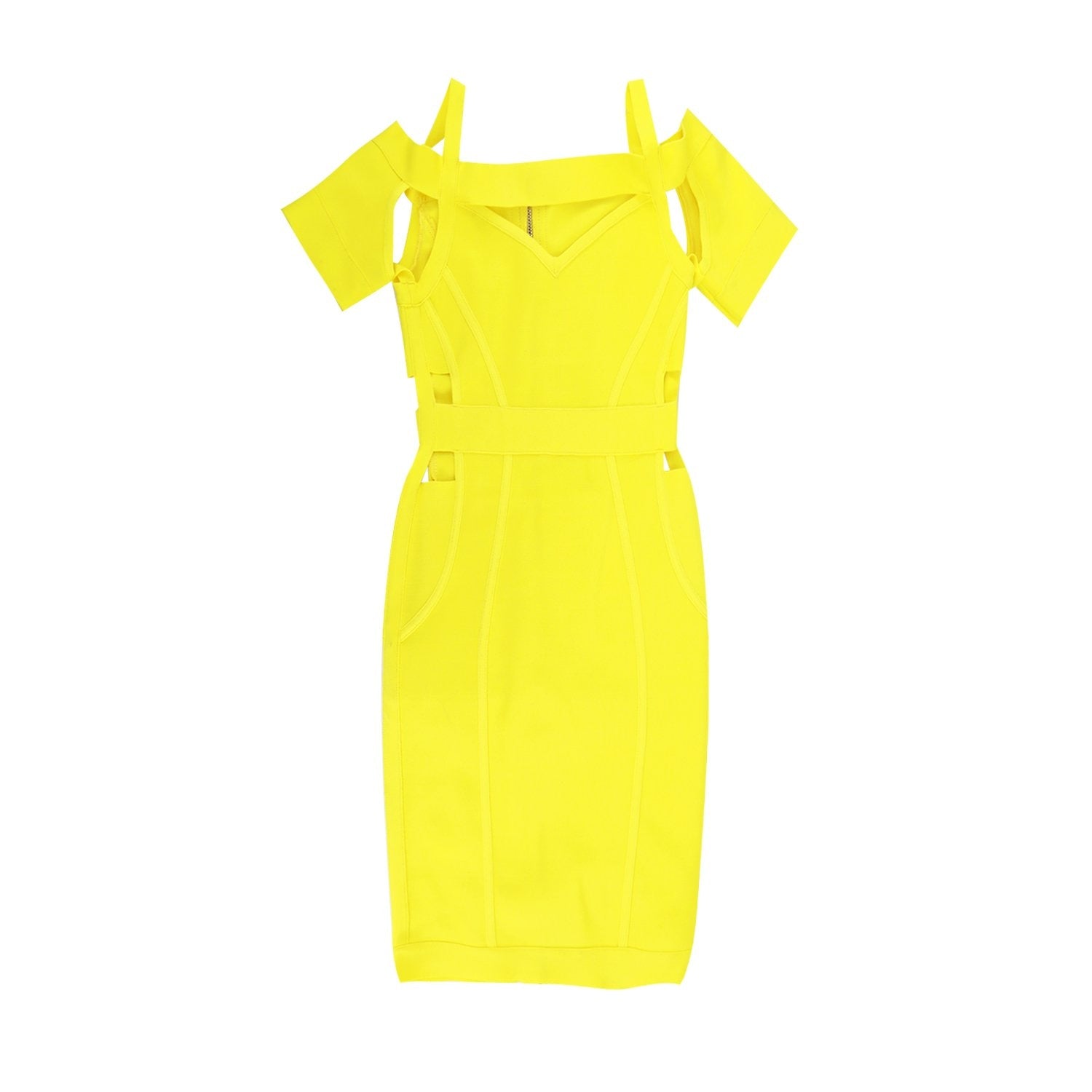 Winnal Womens Bandage Dress Sexy Hollow Out Bodycon Mini Club Night