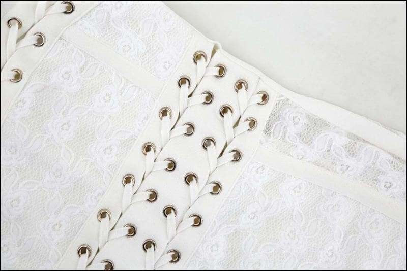 Winnal Women’s Hollow Out White Lace Off Shoulder Bodycon Bandage Dress