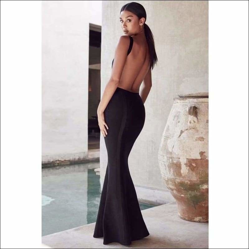 Winnal Women’s Off Shoulder Sleeveless Backless Bandage Bodycon Mermaid skirt Sling Long Dress