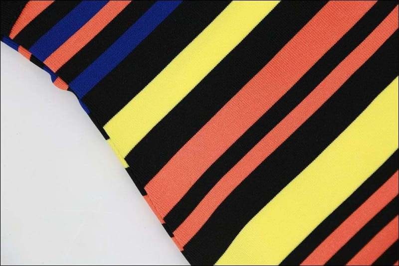 Winnal Women’s Off The Shoulder Strapless Rainbow Bandage Dress Sexy Short Party