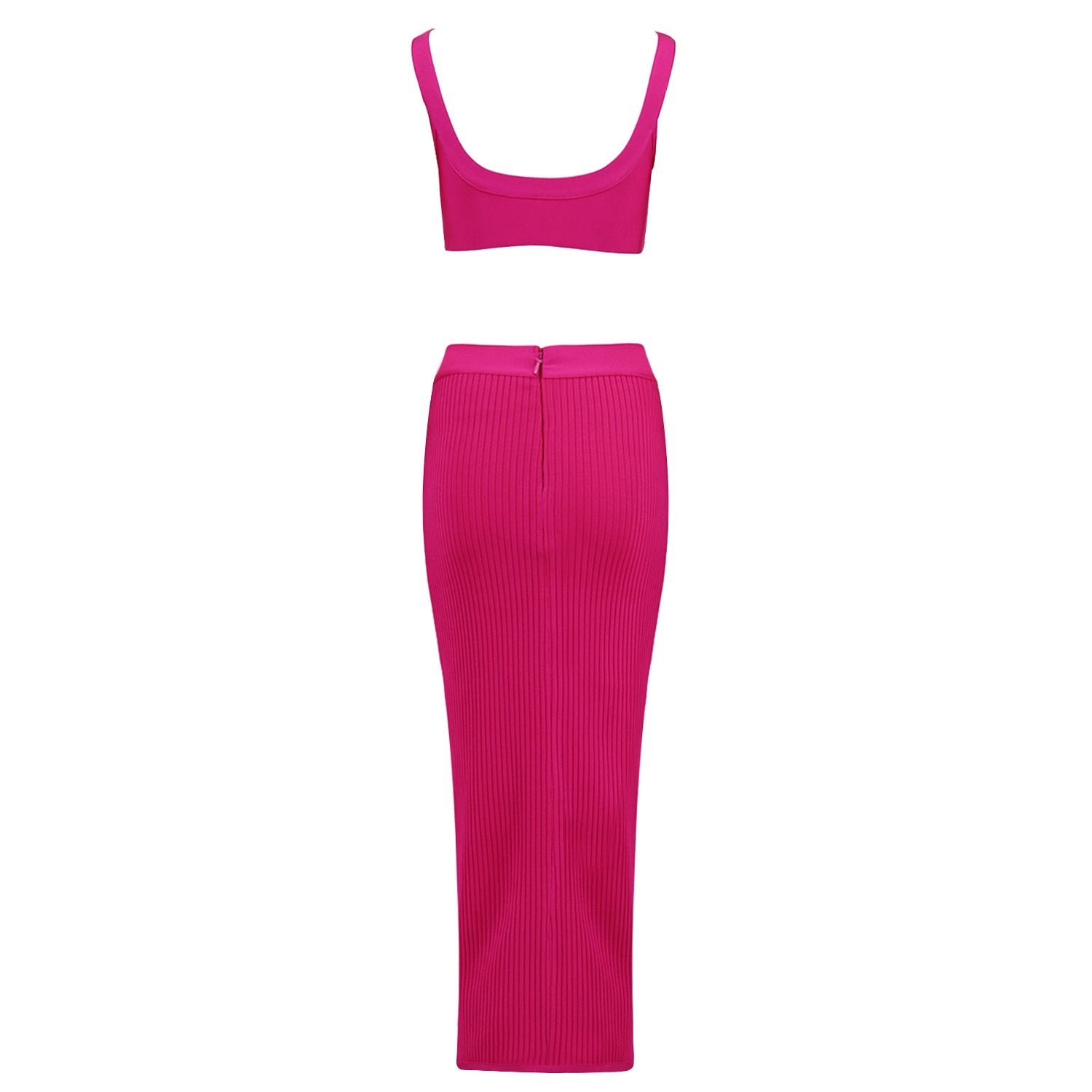Winnal Women’s Sexy 2 Piece Outfits Strap Crop Top Skirt Set Bodycon Mini Dress