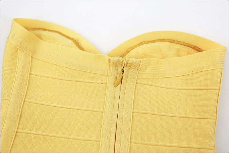 Winnal Yellow Bandage Panel Bodycon Dress