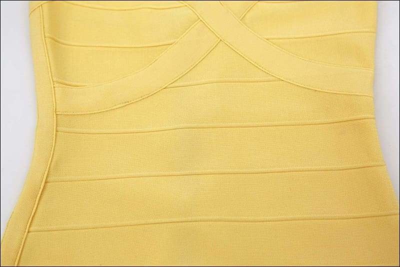 Winnal Yellow Bandage Panel Bodycon Dress