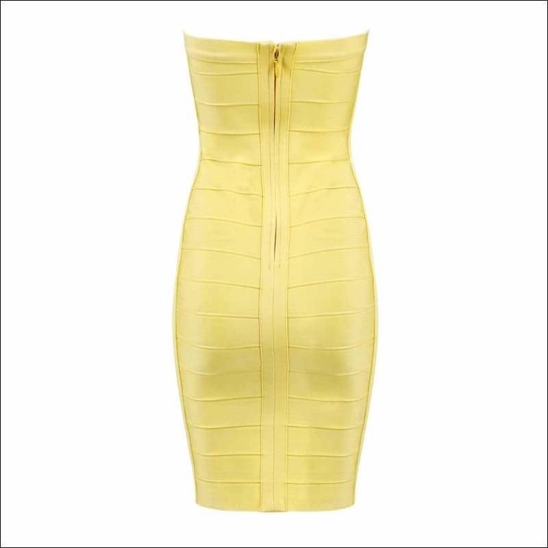 Winnal Yellow Bandage Panel Bodycon Dress