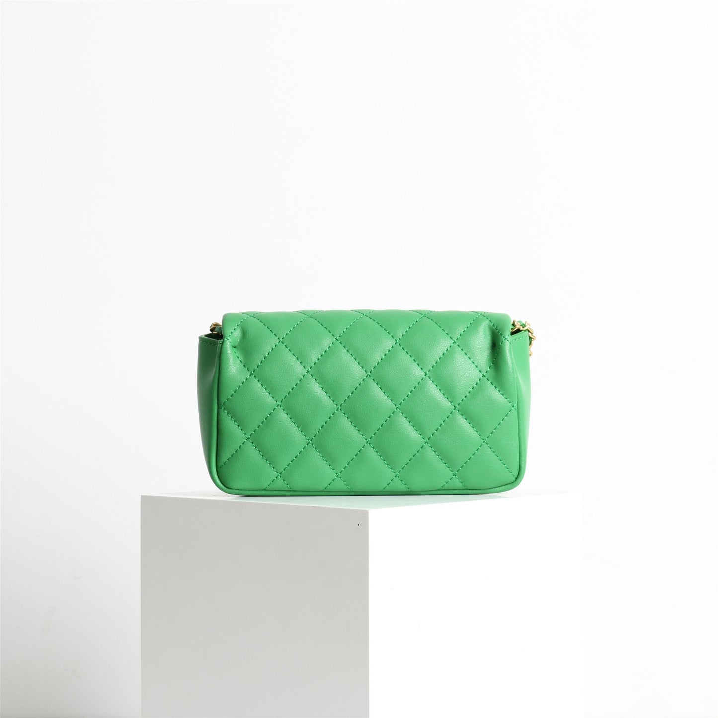 Womens Classic Leather Quilted Adjustable Chain Golden Ball Cross Body Bag