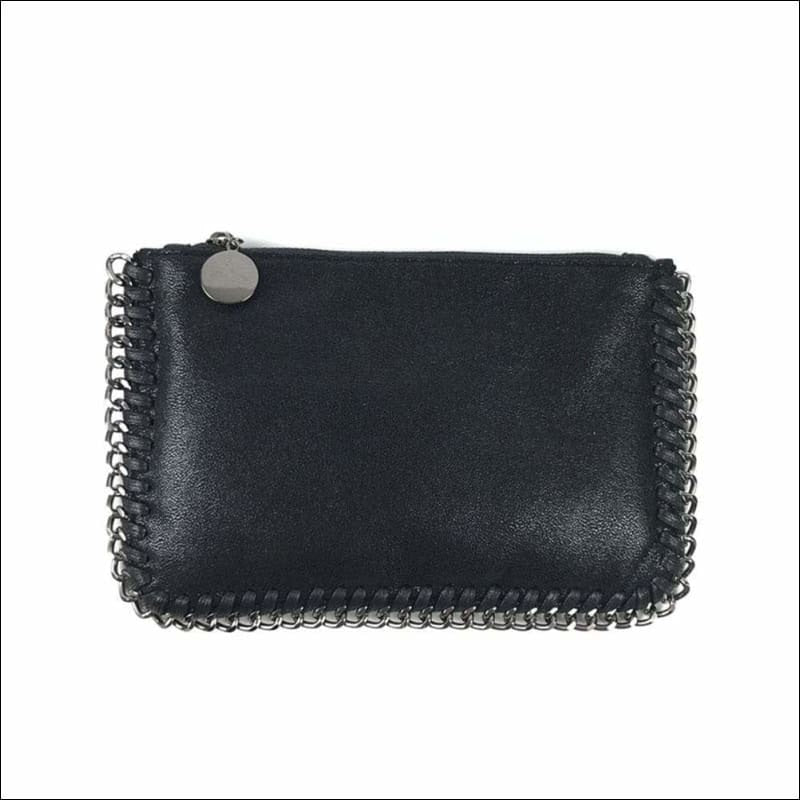 Womens Faux Leather Top Zip Clutches