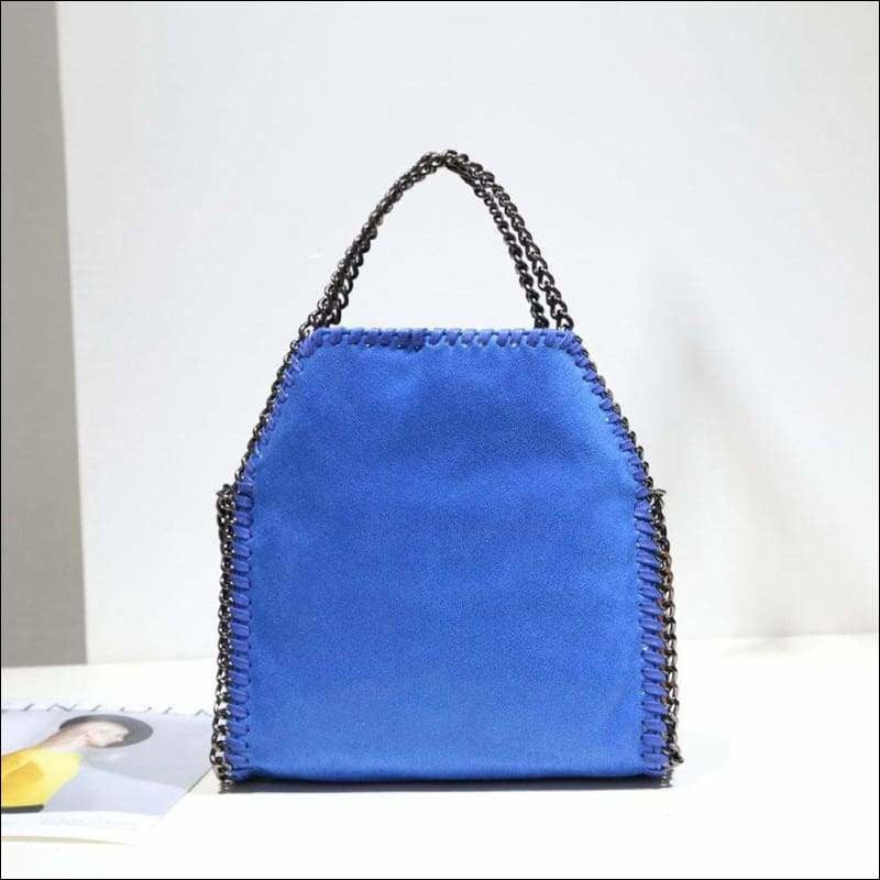 Womens Faux Suede PU Leather Medium Chain Shoulder Bag