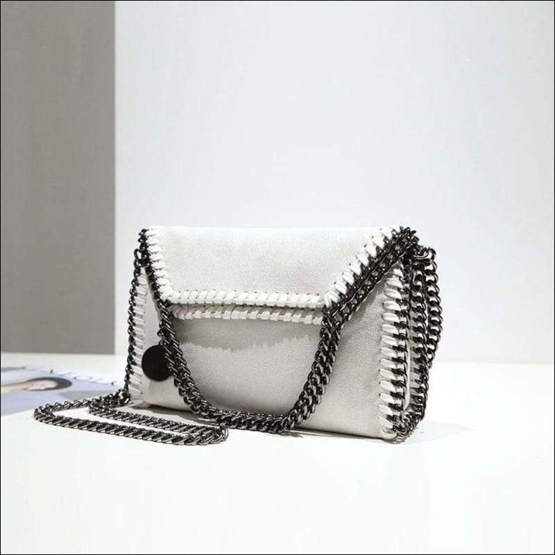 Womens Faux Suede PU Leather Medium Chain Shoulder Bag