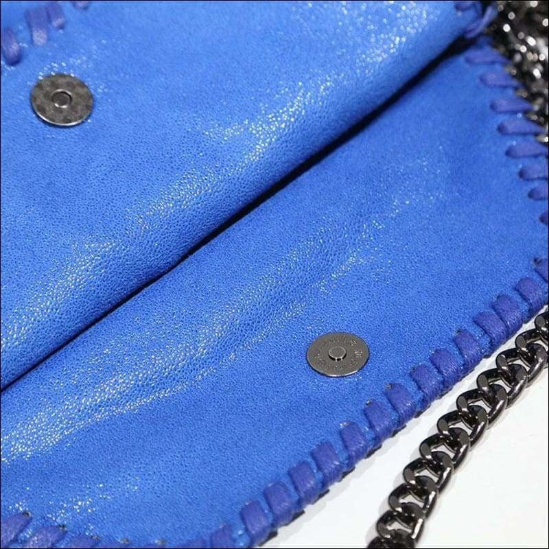 Womens Faux Suede PU Leather Medium Chain Shoulder Bag