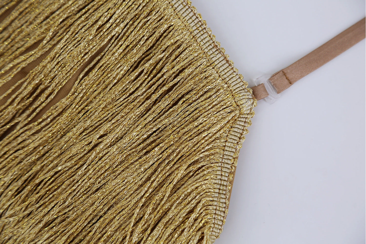 Women’s Gold Tassels Strappy Sleeveless Bodycon Dress