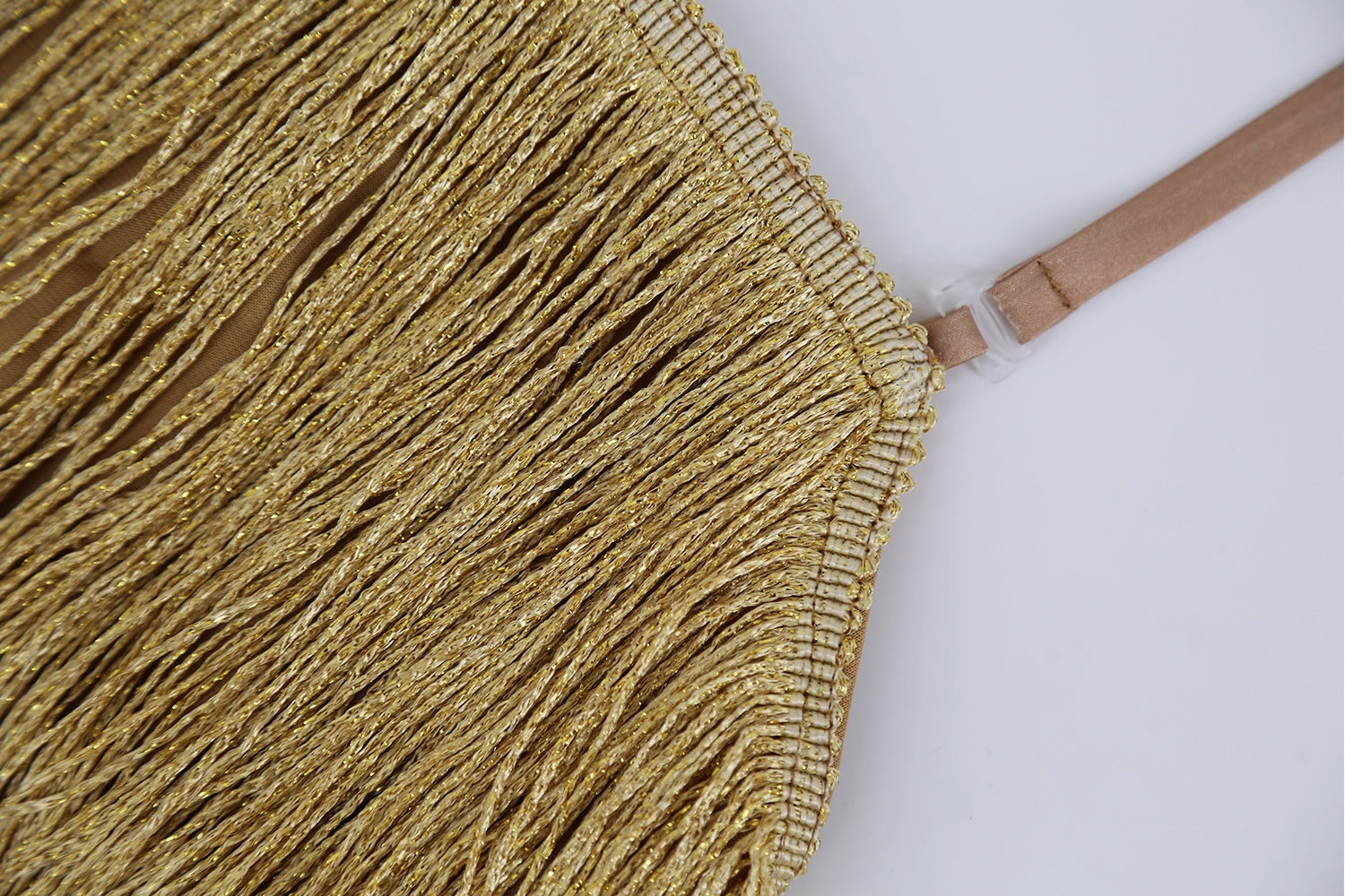 Women’s Gold Tassels Strappy Sleeveless Bodycon Dress