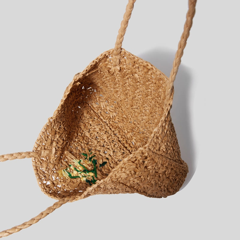 Women’s INST Cabas Raffia-Woven Tote Bag