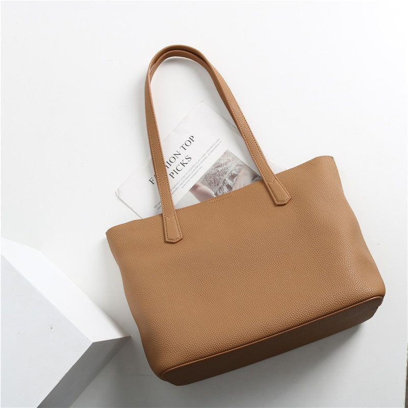 Women’s Large Leather Shopping Tote Bag