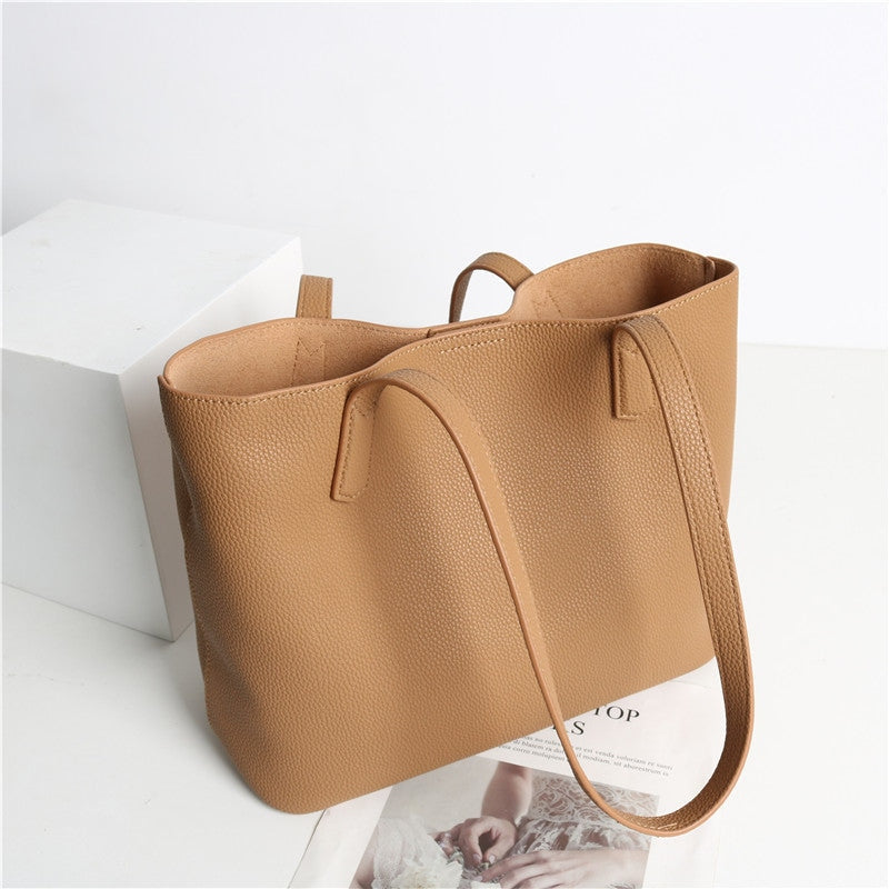 Women’s Large Leather Shopping Tote Bag