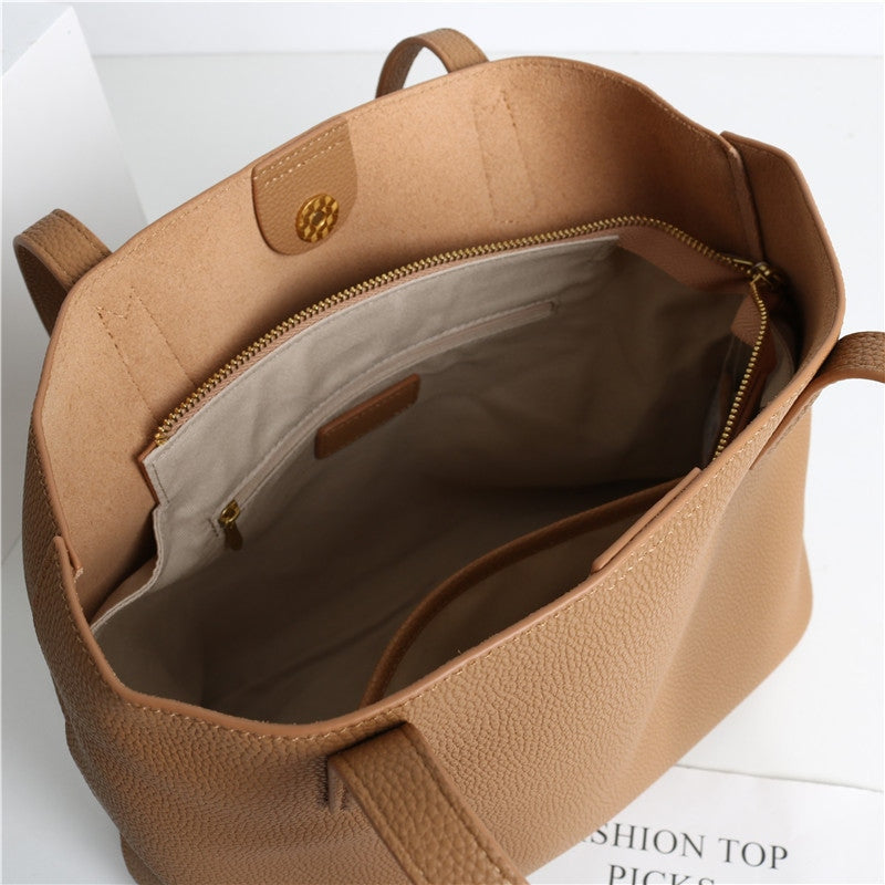 Women’s Large Leather Shopping Tote Bag