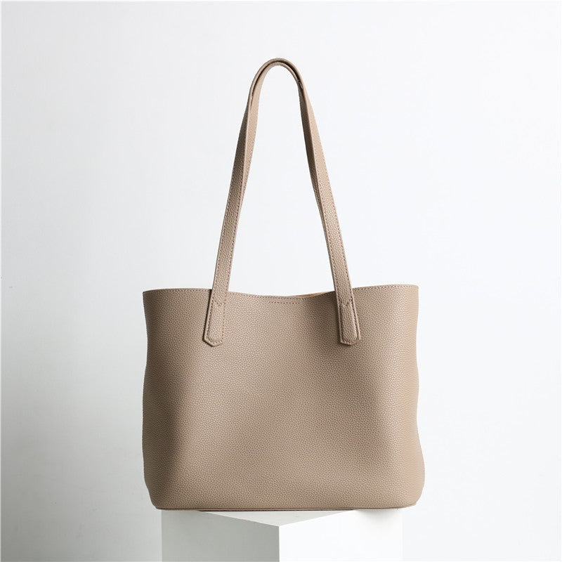 Women’s Large Leather Shopping Tote Bag