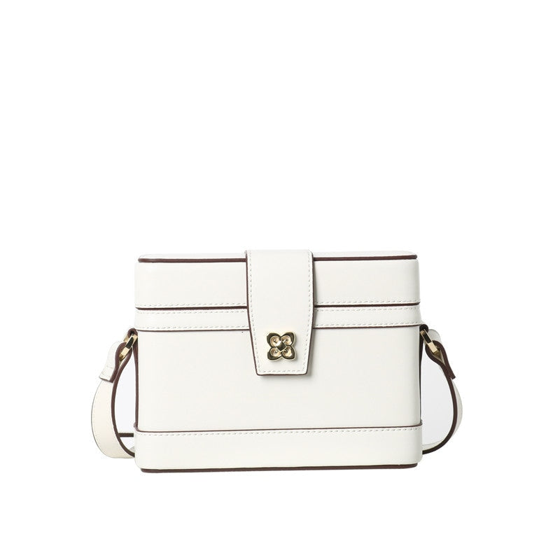 Womens Leather Box Top Handle Bag