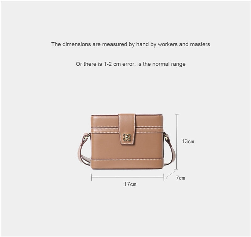Womens Leather Box Top Handle Bag