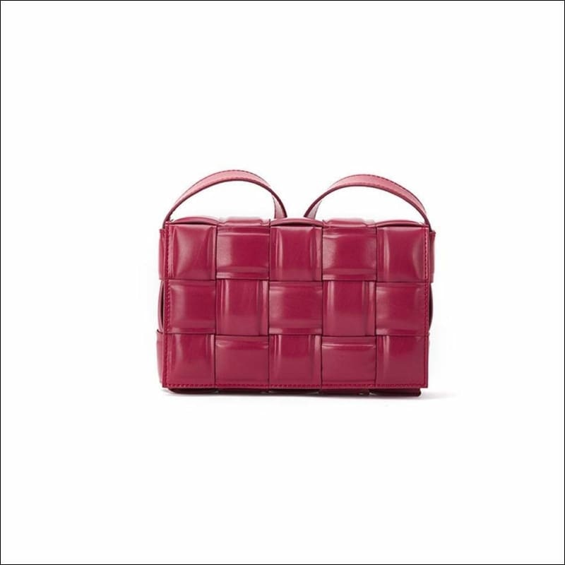Womens Leather Padded Woven Shoulder Bag