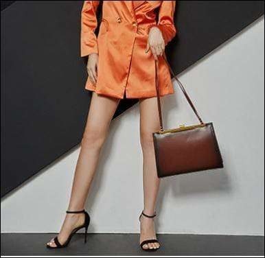Womens Long Handle Clasp Cross Body Messenger Clutch Bag