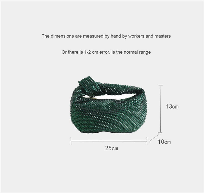 Womens Mini Crystal Stain Knotted Hobo Bags