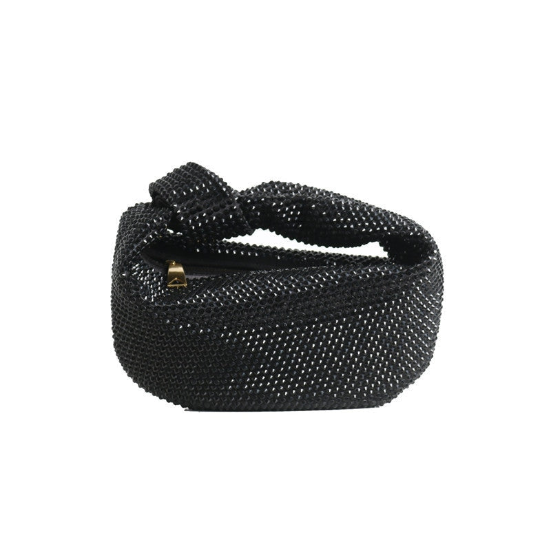 Womens Mini Crystal Stain Knotted Hobo Bags